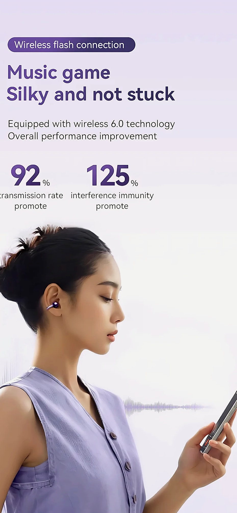 Wireless Ear Clip Bluetooth Headset with 13mm Driver — side view