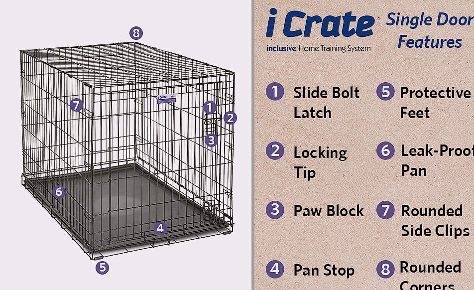 MidWest Homes for Pets 30-Inch iCrate Dog Crate for Medium — assembled view