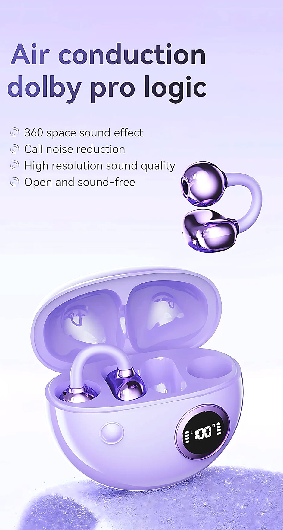 Wireless Ear Clip Bluetooth Headset with 13mm Driver — package contents
