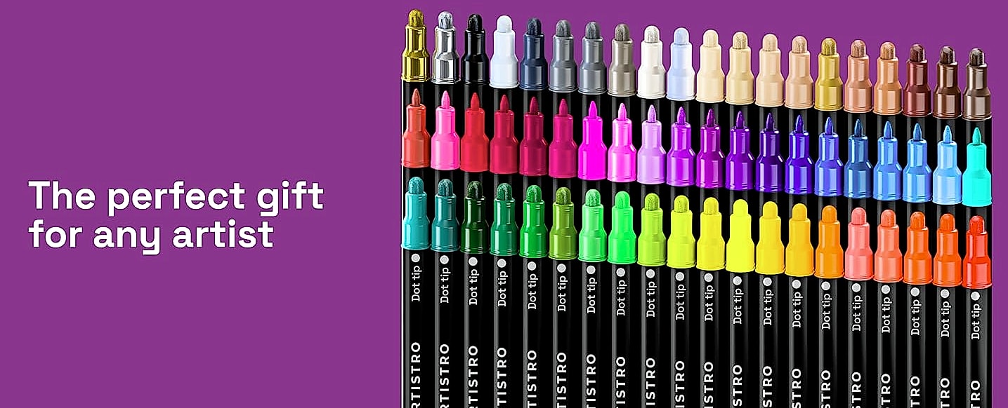 ARTISTRO 36 Dual-Tip Acrylic Paint Markers for Art and — parts overview