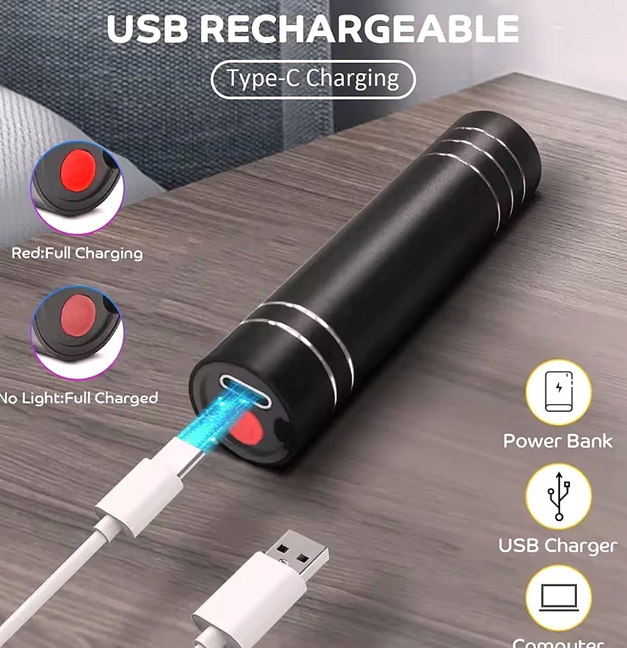Vilnason Red Blue Light LED Therapy Flashlight — side view