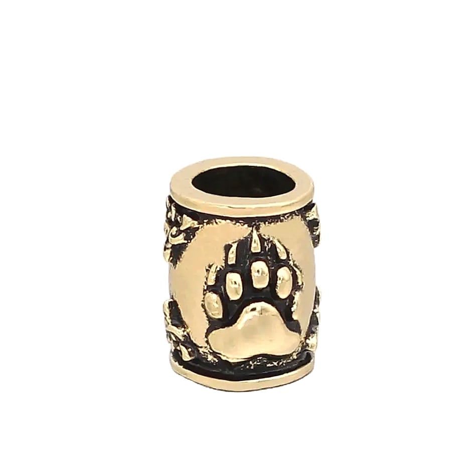 Nostalgia Viking Rune Bear Paw Beard Bead Charm Pendant — assembled view