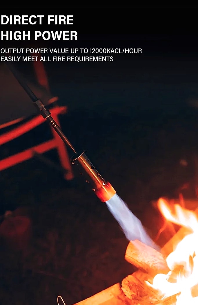 Three-stage Gas Burner Torch with Wood Handle Outdoor — parts overview