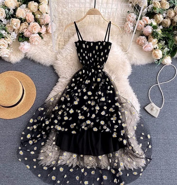 YUOOMUOO Women's Floral Print Mesh Party Dress — package contents