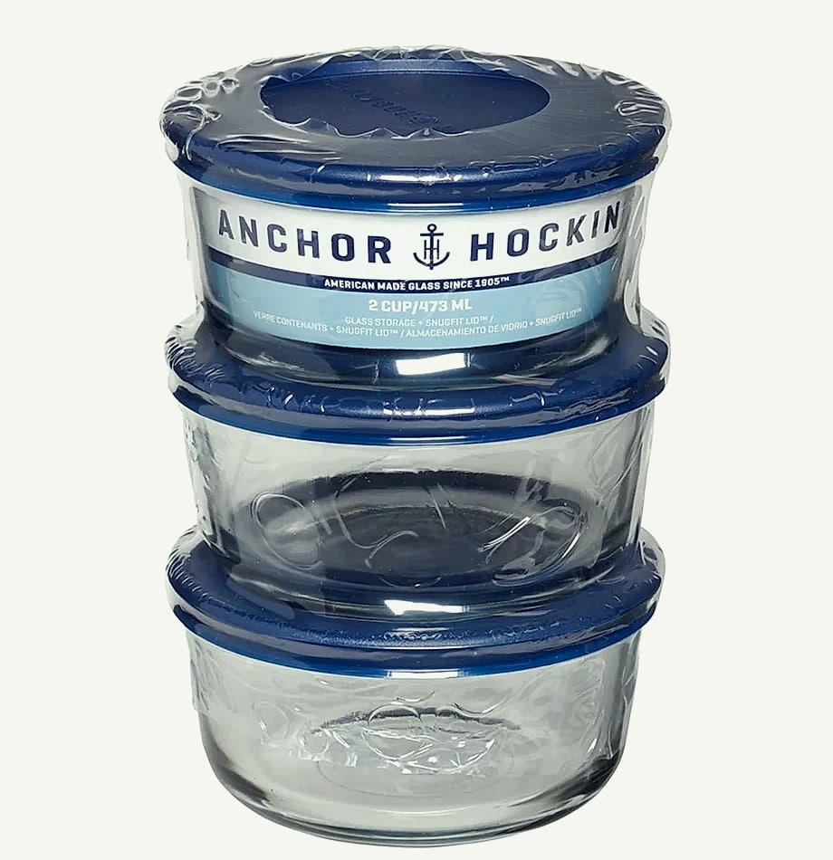 Round Glass Food Storage Containers Set of 3, 2 Cup — scale reference