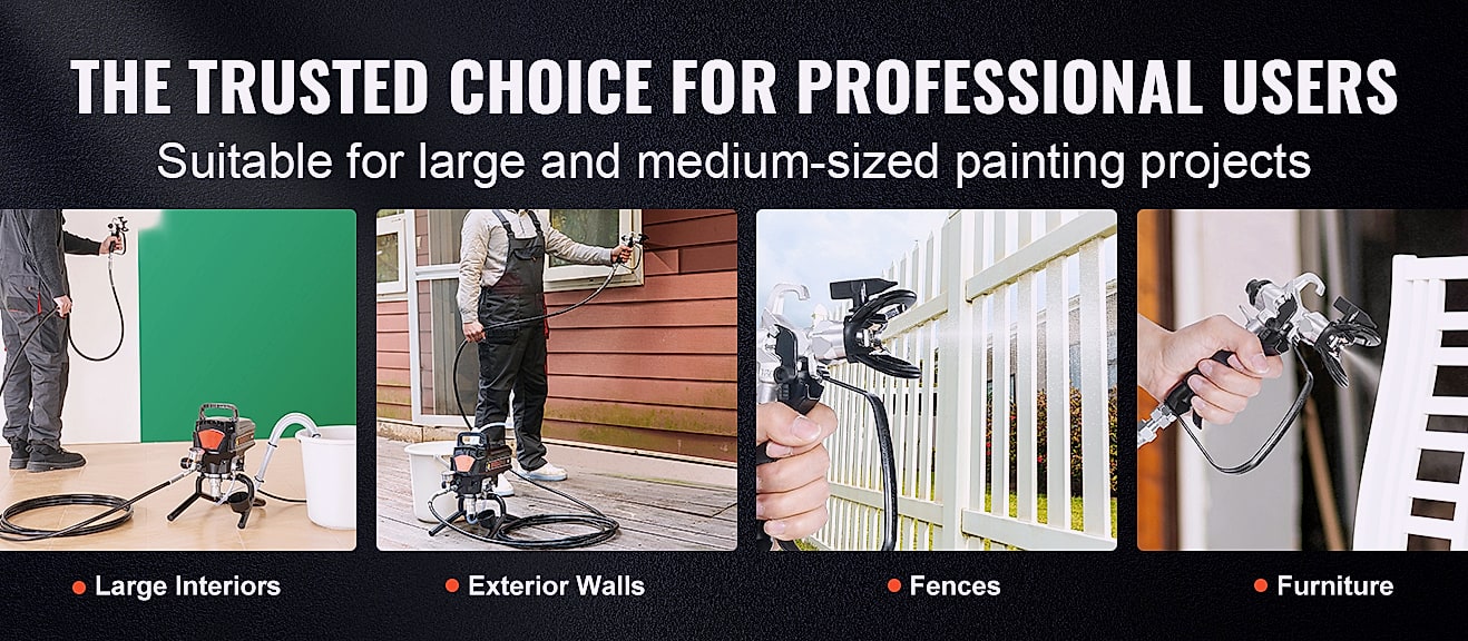 SucceBuy 950W Airless Paint Sprayer, 3000PSI Electric — size comparison