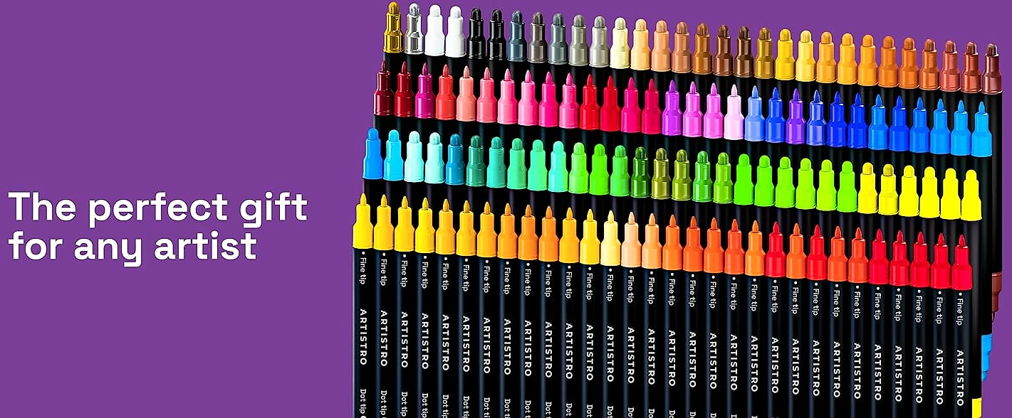 ARTISTRO 36 Dual-Tip Acrylic Paint Markers for Art and — assembled view