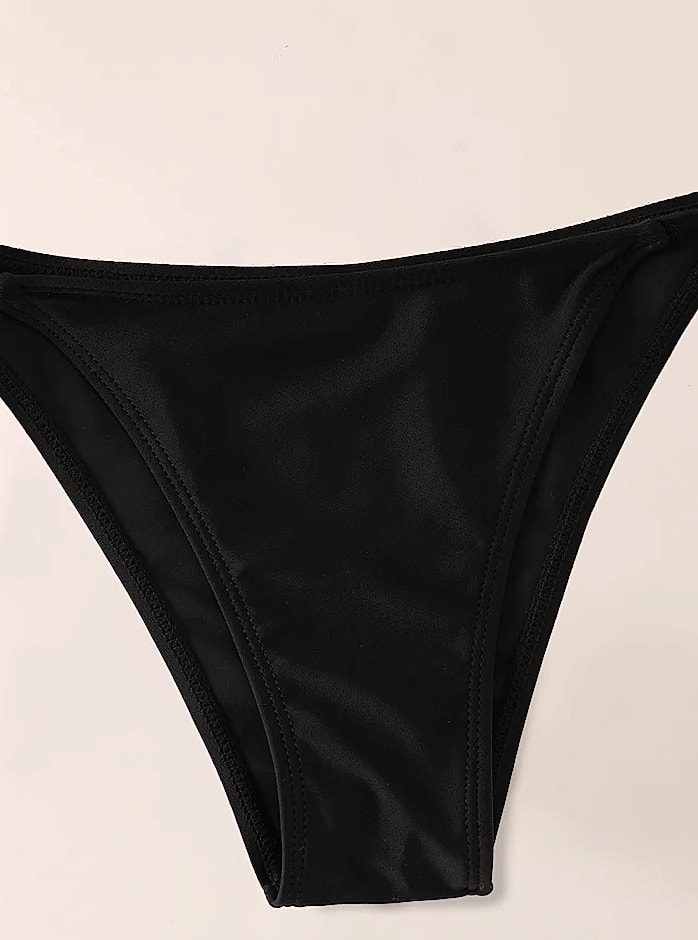 2-Piece Triangle Bikini Swimsuit Set with String Detail — scale reference