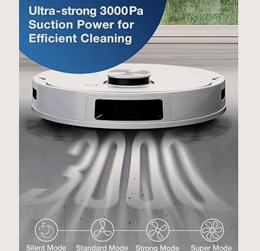 SHXI Robot Vacuum and Mop Combo with Auto-Empty Station — close-up details