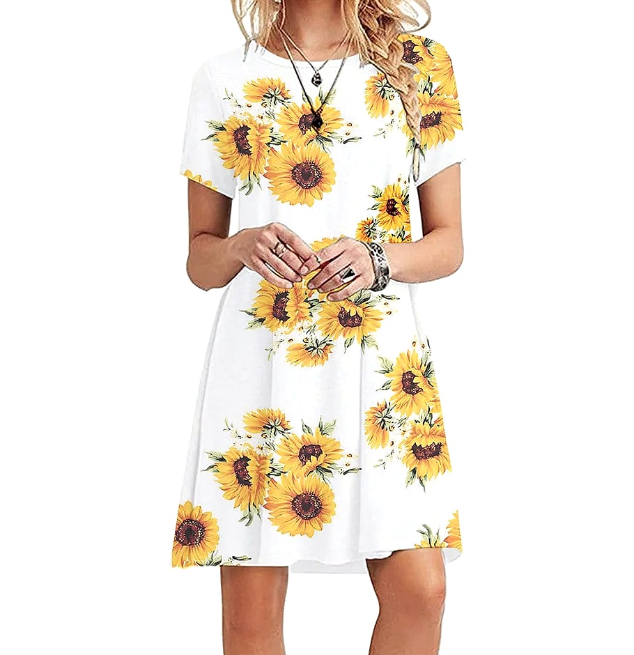INSTYLISH Women's Casual Print Mini T-Shirt Dress — feature highlights