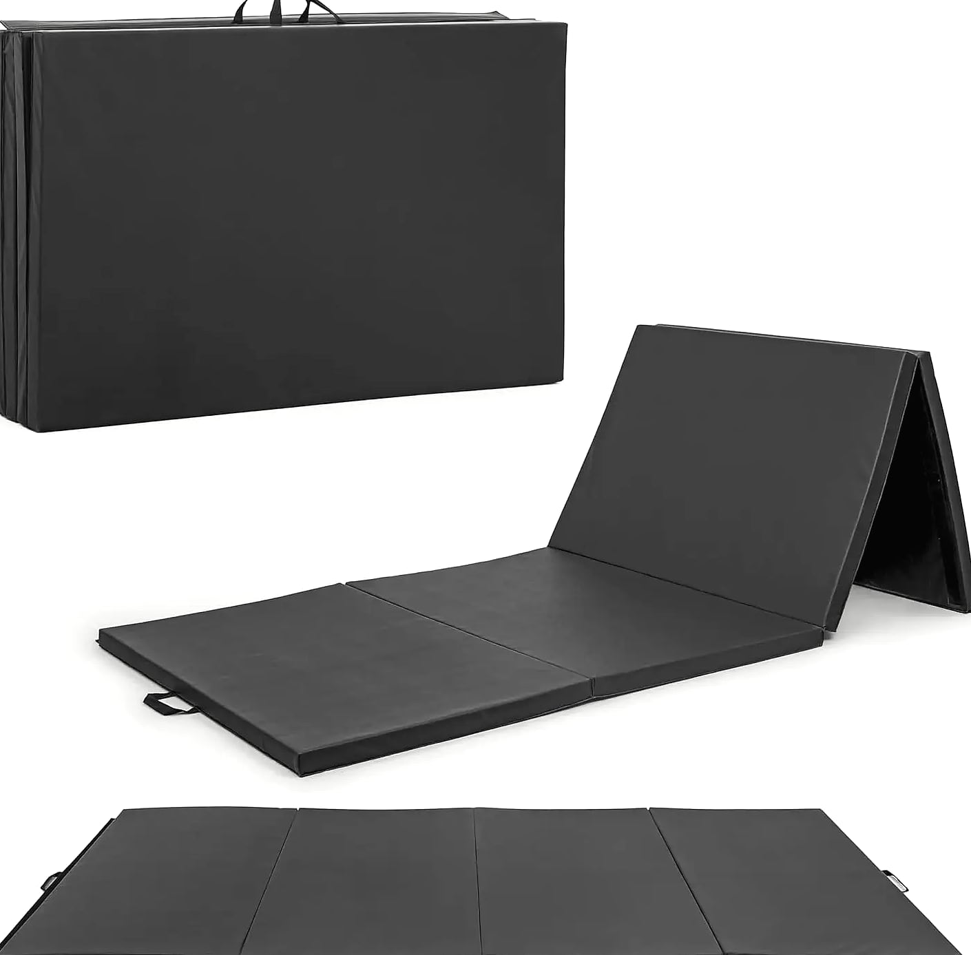 HiMISS Folding Tumbling Mat Four Panel Floor Cushion — package contents
