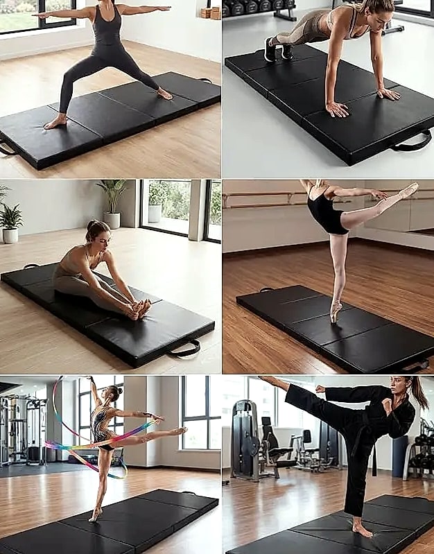 HiMISS Folding Tumbling Mat Four Panel Floor Cushion — scale reference