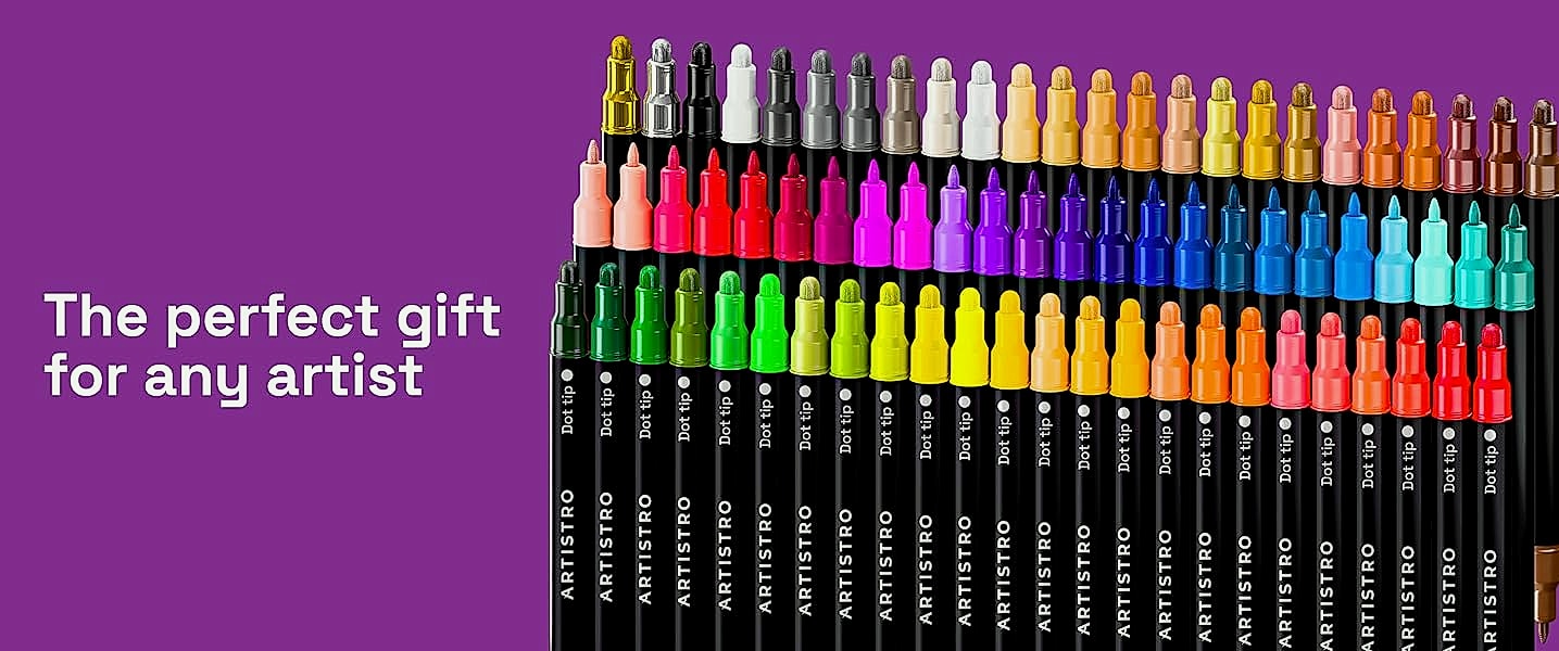 ARTISTRO 36 Dual-Tip Acrylic Paint Markers for Art and — size comparison