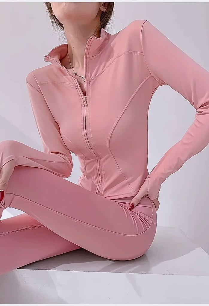 Women's Quick Dry Yoga Jacket Long Sleeve Zip Running Top — feature highlights