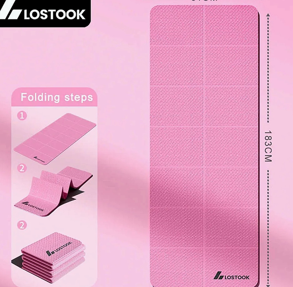 Lostook 4mm TPE Foldable Yoga Mat for Home Workouts — interior detail