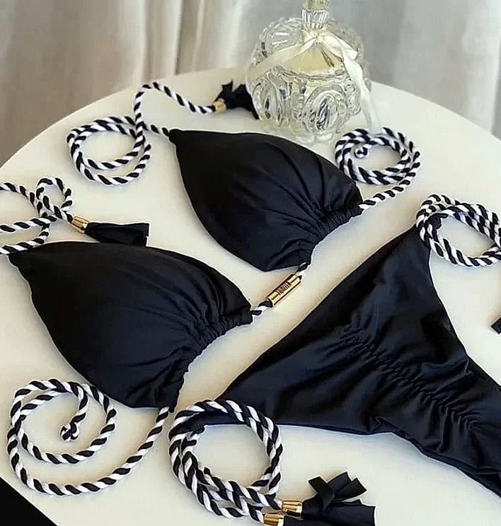 Women's Backless Triangle Bikini Swimsuit — package contents