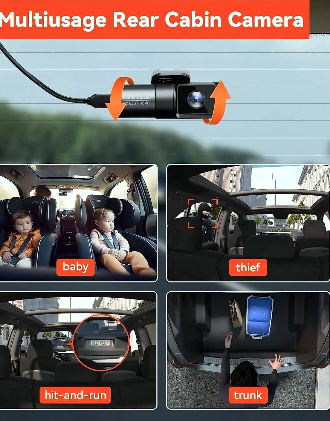4-Channel WiFi Dash Cam System with 2.7K Front, STARVIS 2, — feature highlights