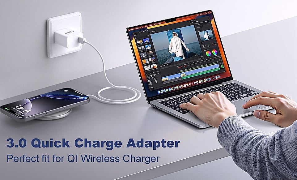 OKRAY 2-Pack 18W USB-A Fast Charging Block Quick Charge 3.0 — assembled view