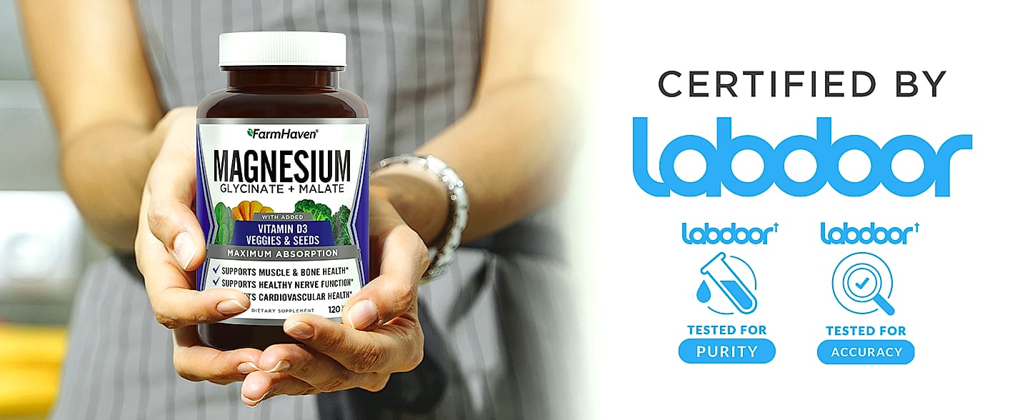 FarmHaven Magnesium Complex with Vitamin D3 Supplement — side view
