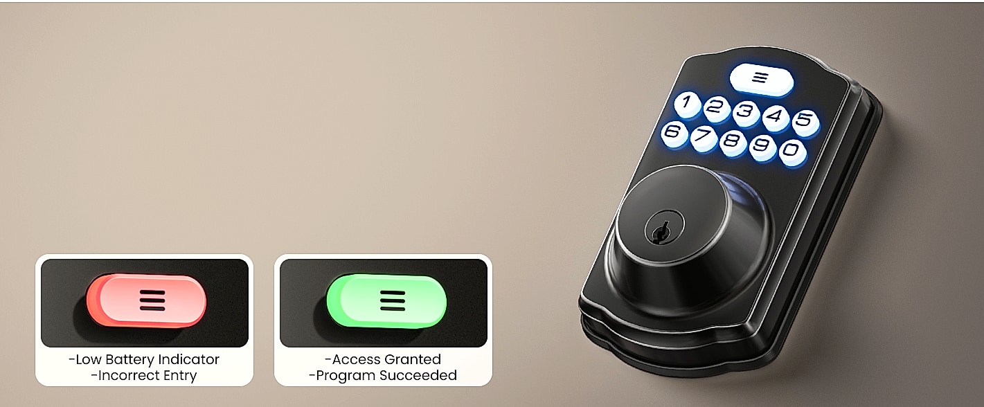 Veise Keyless Entry Door Lock with Lever Handles Digital — interior detail