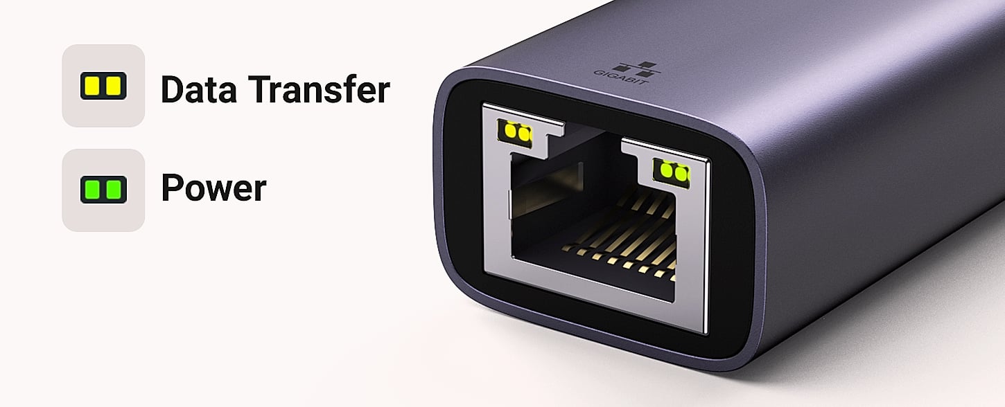 UGREEN USB-C to Ethernet Adapter, 1Gbps RJ45 Network Dongle — size comparison
