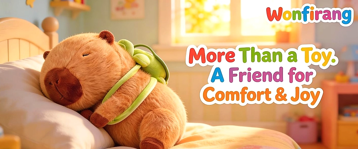 Wonfirang Capybara Plush Toy with Detachable Turtle Backpack — package contents
