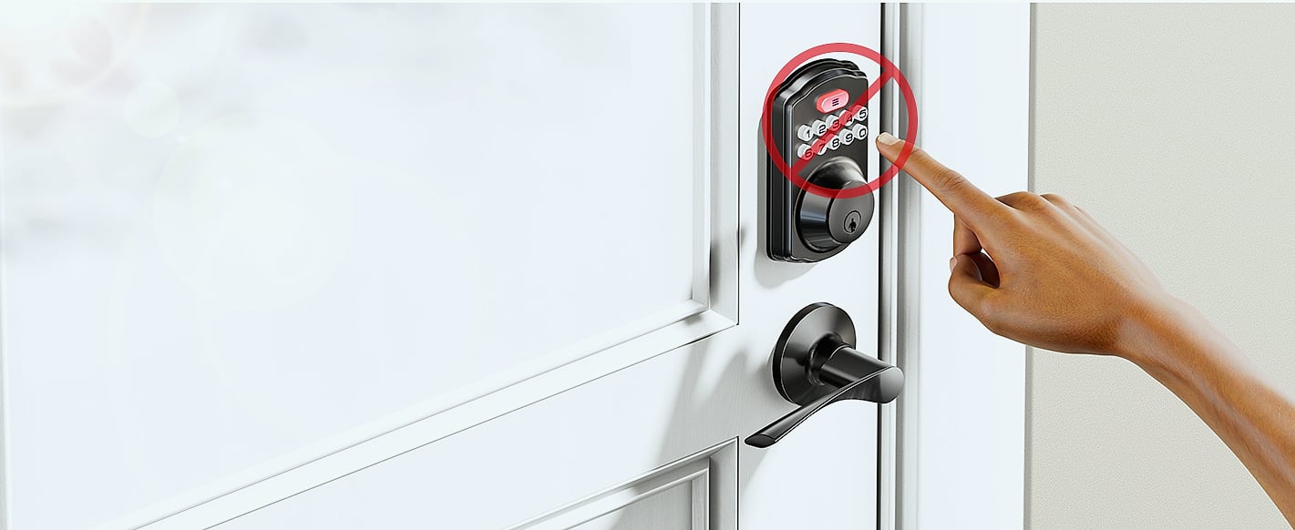 Veise Keyless Entry Door Lock with Lever Handles Digital — side view