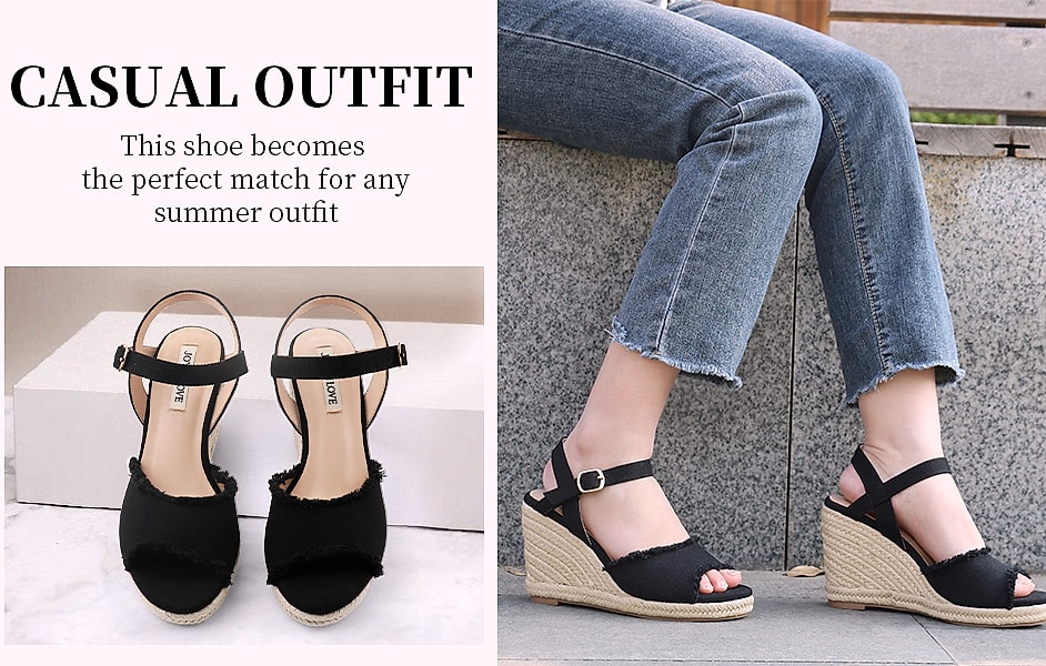 JOY IN LOVE Platform Wedge Sandals with Ankle Strap — build progress