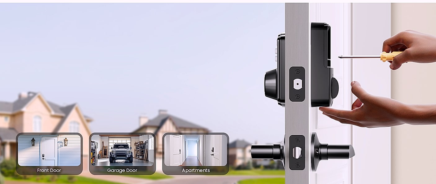 Veise Keyless Entry Door Lock with Lever Handles Digital — parts overview