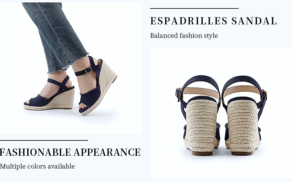 JOY IN LOVE Platform Wedge Sandals with Ankle Strap — interior detail
