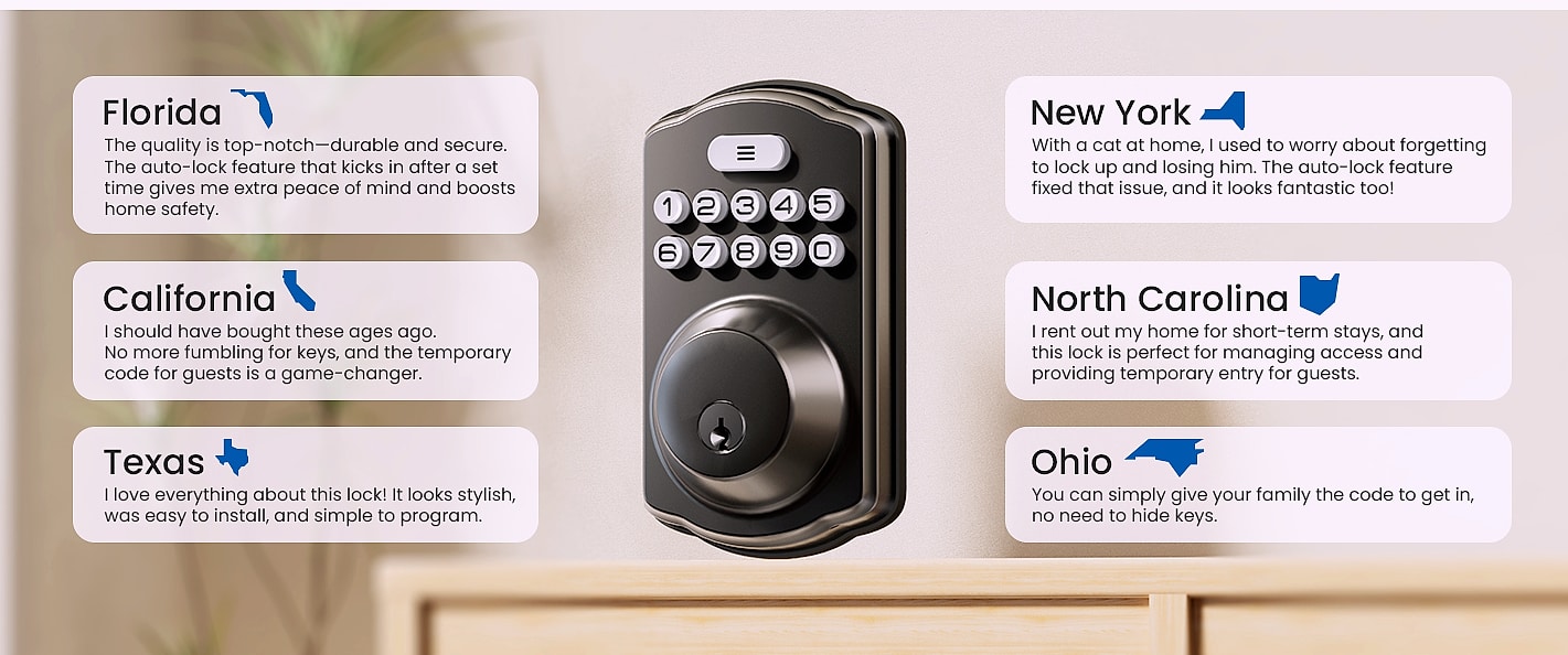 Veise Keyless Entry Door Lock with Lever Handles Digital — size comparison