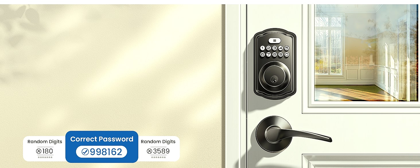 Veise Keyless Entry Door Lock with Lever Handles Digital — feature highlights