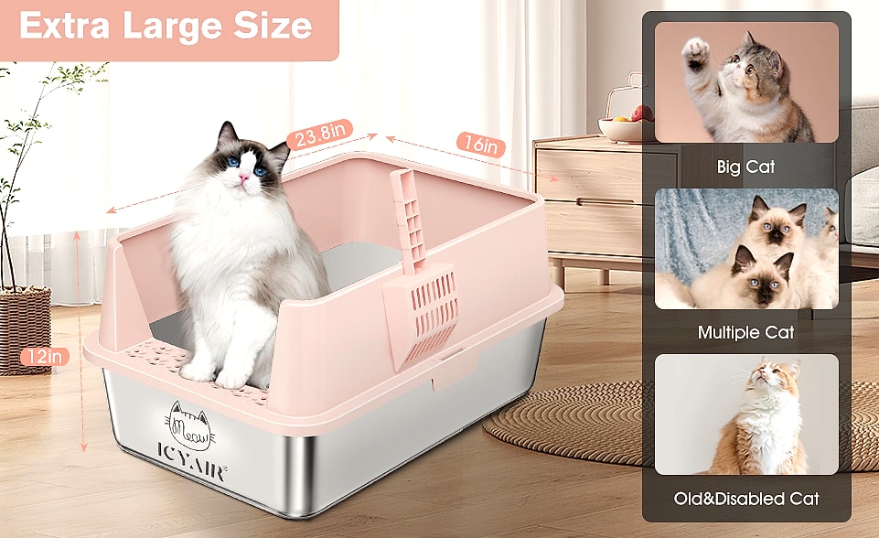 ICYAIR Stainless Steel Cat Litter Box 2-Pack, Extra Large — build progress