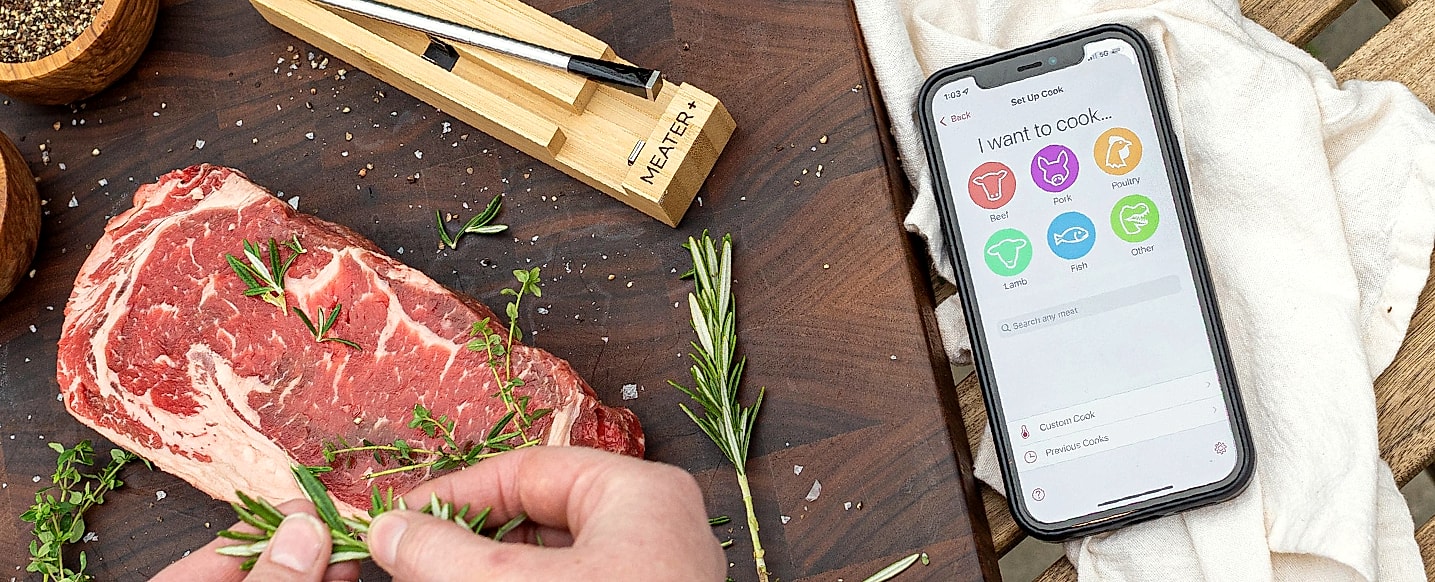 MEATER Plus Smart Bluetooth Meat Thermometer for Grill — side view