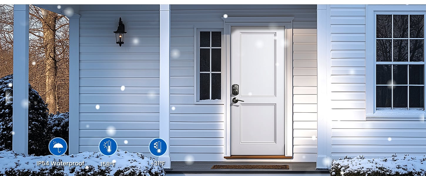 Veise Keyless Entry Door Lock with Lever Handles Digital — assembled view