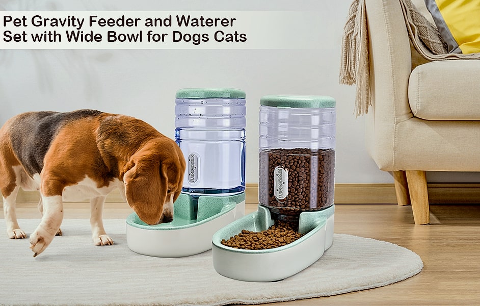 Kacoomi Automatic Pet Feeder and Water Dispenser Set, 1 — package contents
