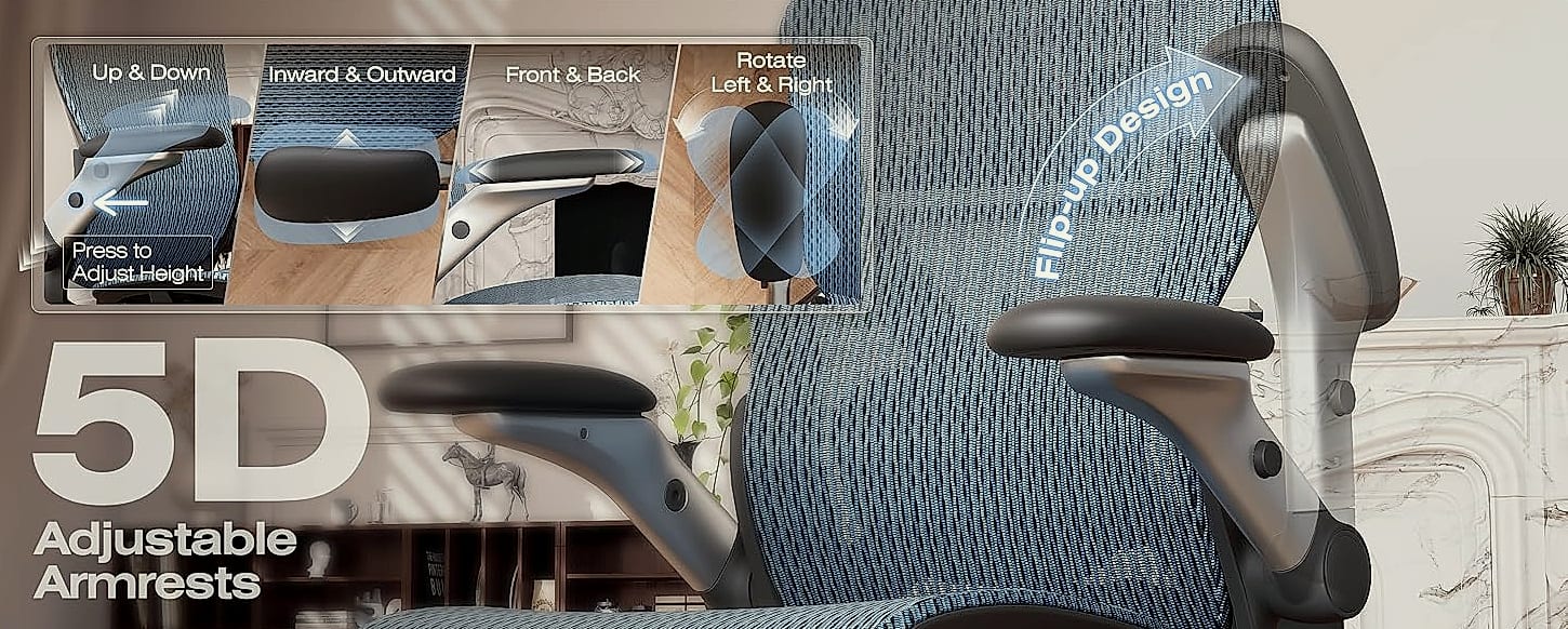ELABEST X100 Ergonomic Mesh Office Chair with Lumbar Support — parts overview