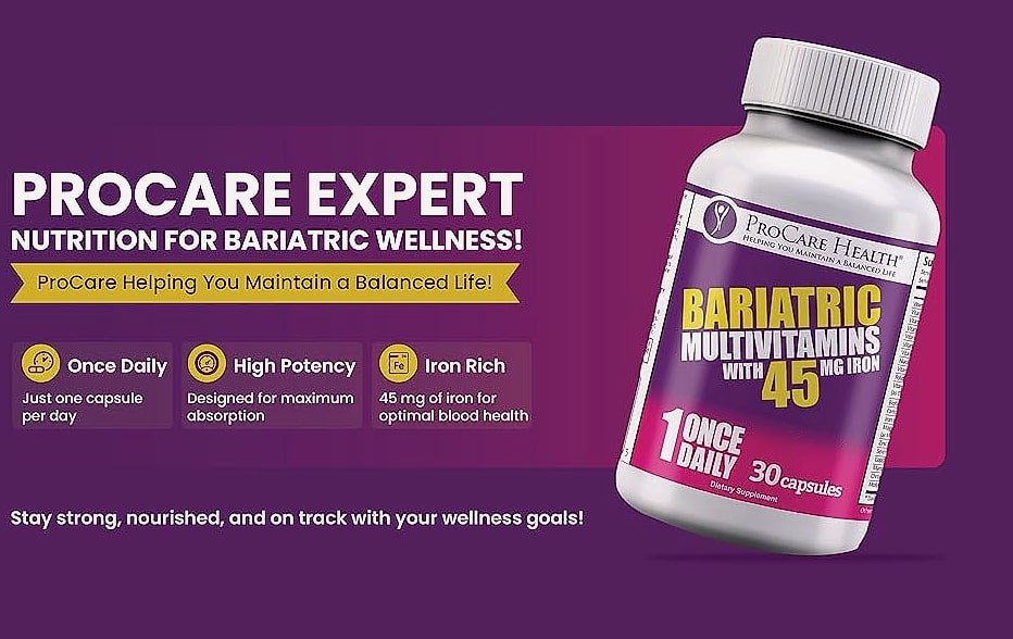 ProCare Health Bariatric Multivitamin 45mg Iron Once Daily — parts overview