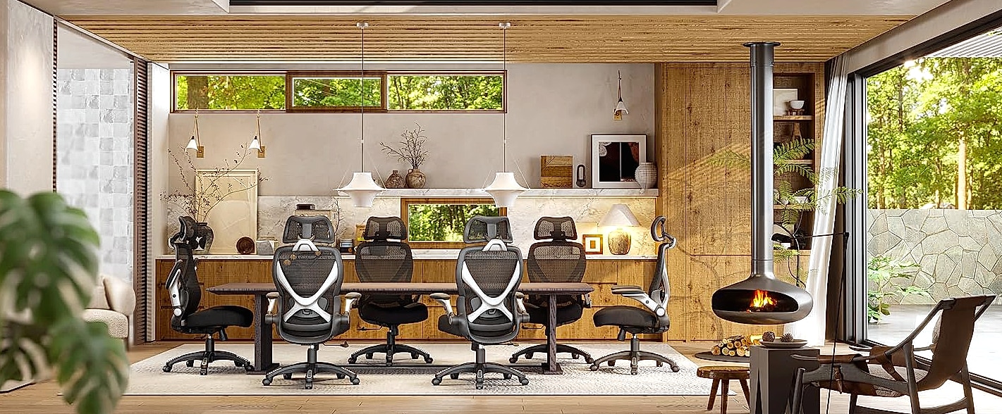 ELABEST X100 Ergonomic Mesh Office Chair with Lumbar Support — assembled view