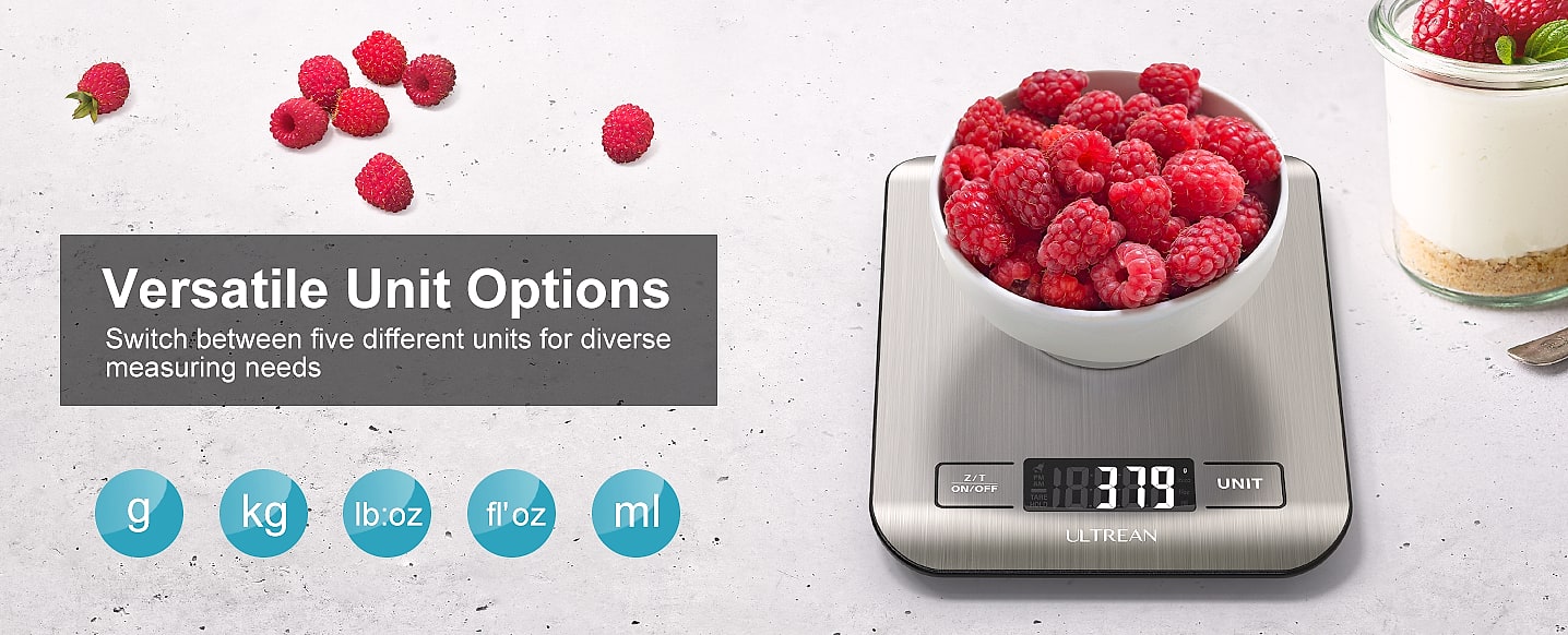 Ultrean Digital Kitchen Scale, 11lb Food Scale with LCD — close-up details