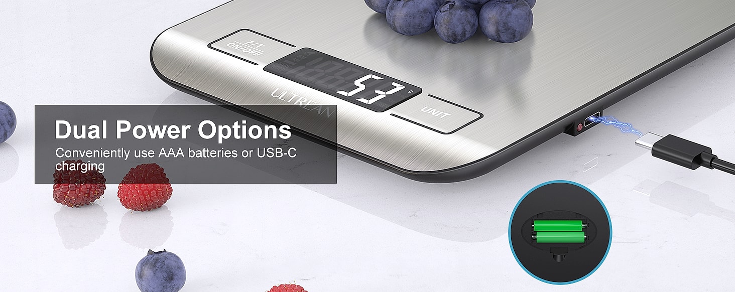 Ultrean Digital Kitchen Scale, 11lb Food Scale with LCD — package contents