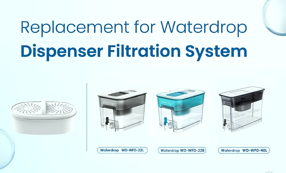 Waterdrop PF-01A Water Filter Replacement, 3 Pack, 200 — package contents