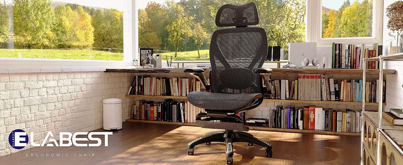 ELABEST X100 Ergonomic Mesh Office Chair with Lumbar Support — package contents