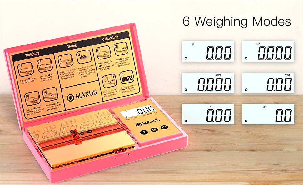 MAXUS Digital Pocket Gram Scale 500g x 0.01g Precision — close-up details