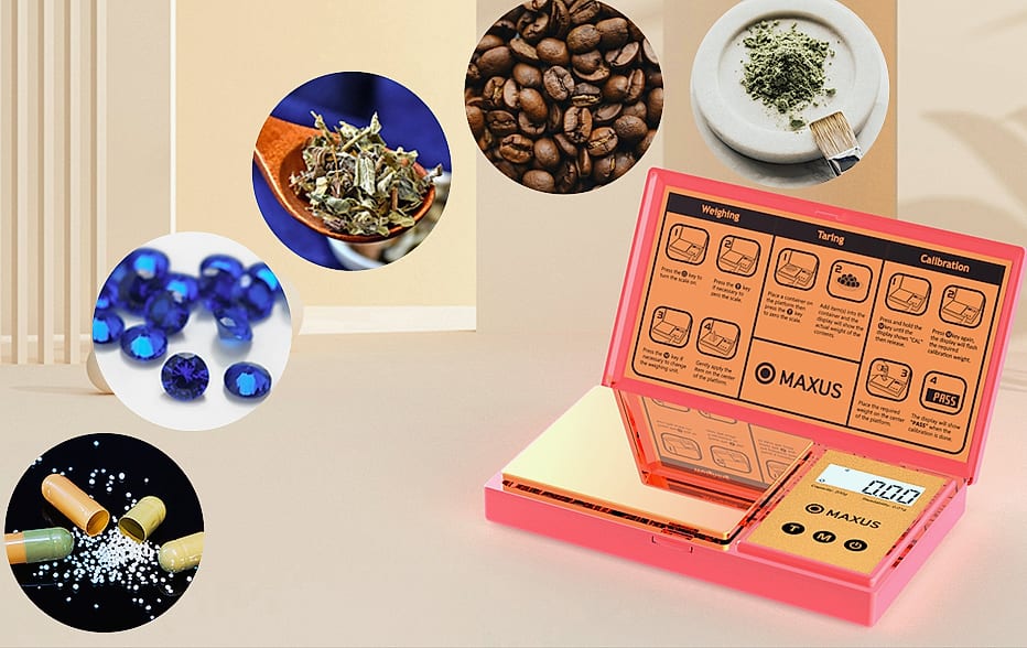 MAXUS Digital Pocket Gram Scale 500g x 0.01g Precision — assembled view