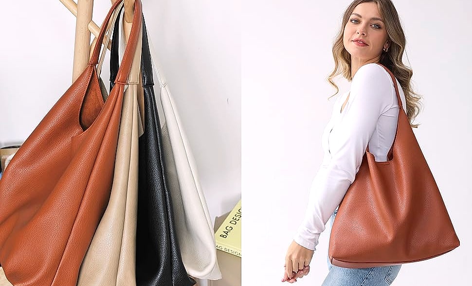 HOXIS Hobo Bag Women Soft Vegan Leather Shoulder Handbag — package contents