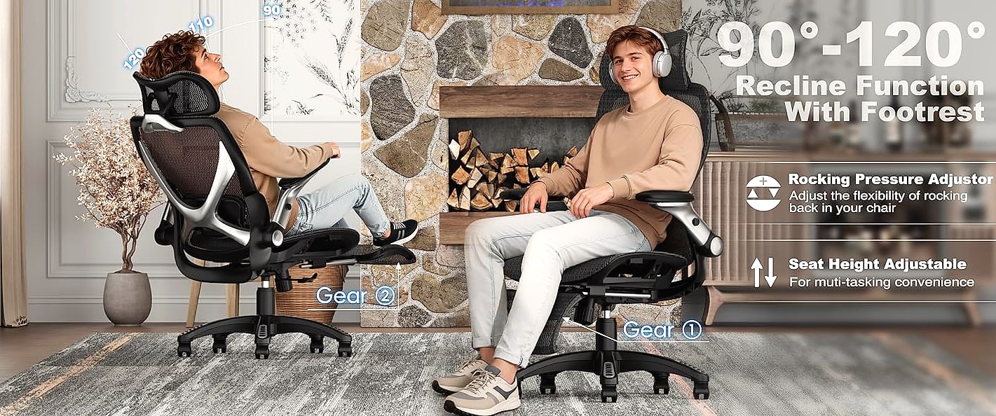 ELABEST X100 Ergonomic Mesh Office Chair with Lumbar Support — feature highlights