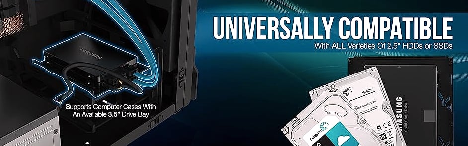SABRENT BK-HDCC 3.5 to 2.5 Inch Hard Drive Mounting Kit — assembled view