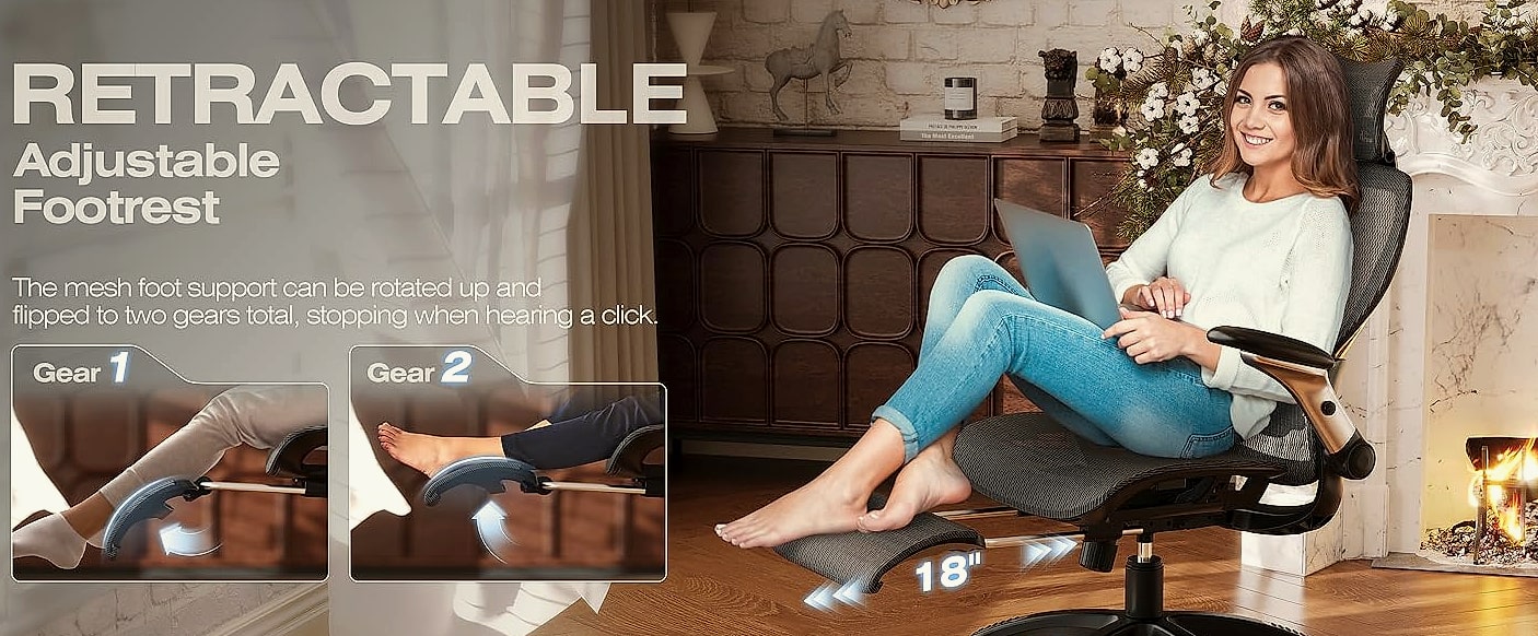ELABEST X100 Ergonomic Mesh Office Chair with Lumbar Support — parts overview